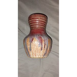 Drip Vase, Art Pottery, Glazed, 5.5" Signed On Bottom